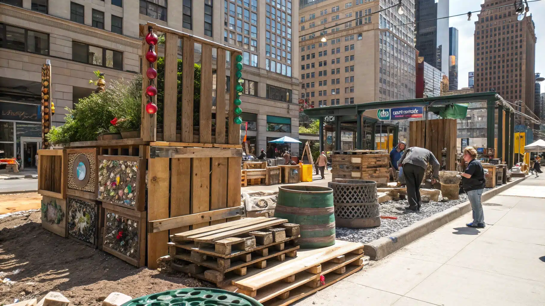 Décorer avec des matériaux récupérés sur des chantiers